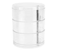 Hemobllo Multi-layer Rotating Desktop Storage Box for Rings and Watch, Made of Sturdy Pp Plastic with Fine Workmanship, a Housewarming Present for Organizing Jewelry and Cosmetics