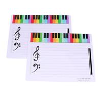 Hemobllo Music Staff Magnetic Whiteboard Set 2 Pack Erasable Five-Line Music Stave Boards 11.2 X 11.2 Inches Lightweight Dry Erase Boards for Learning and Teaching