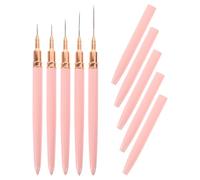 Hemobllo Nail Art Liner Pens for Precise Manicure Designs 5pcs Fine Painting and Drawing Lines with Aluminium and Copper Material for Professional Nail Shops and Home Use