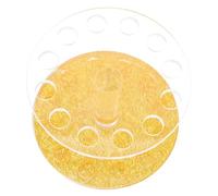 Hemobllo Nail Art Pen Holder Acrylic Stand with Gold Base, Manicure Tool Storage for Salon and Home Use, Single round Pen Rest for UV Gel Brush Organization