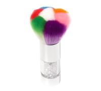 Hemobllo Nail Cleaning Brush Rhinestone Handle Soft Nylon Bristles Silver Color Manicure Tool Nail Dust Removal Professional and Home Use