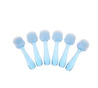 Hemobllo Nail Cleaning Brushes Convenient Carrying and Easy Application round Head 6pcs for Manicure Nail Cleaning Tools Made of Sturdy Abs and Nylon Blue for Precise Fingernail