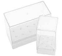 Hemobllo Nail Drill Bit Organizer with Multi-hole Design 2 Pcs Storage Box Nail Drill Bits Stand Sturdy and Simple Storage Solution for Manicure and Pedicure Tools