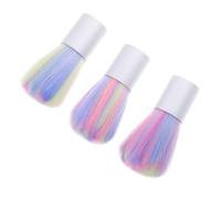 Hemobllo Nail Dust Remover Brush Set with Flexible Artificial Fiber Wool 3pcs and Sturdy Aluminium Alloy Handle for Fingernail and Pet's Paw Cleaning for Home and Salon Use