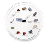 Hemobllo Natural Crystal Agate Mineral Clock Irregular Polished Stone Desktop Ornament for Science Education Geological Teaching Collection
