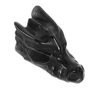 Hemobllo Natural Crystal Dragon Skull Carving Black Obsidian Retro Miniature Sculpture for Desk and Shelf Decoration