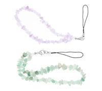 Hemobllo Natural Gemstone Phone Charm with Crystal Beads Lightweight Lanyard for Keys and Casual Wear