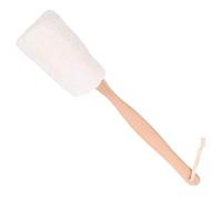 Hemobllo Natural Loofah Body Washing Scrubbing Brush with Detachable Wooden Handle 37cm Long for Shower Bath Exfoliating and Comfortable Skin Cleaning