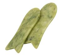 Hemobllo Natural Massage Fish Modeling Scrapping Piece 2pcs Jade Back Massager for Spa and Facial Care