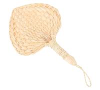 Hemobllo Natural Palm Leaf Handheld Fan, Handwoven Beige Decor Piece | Boho, Rustic Vintage Texture, Built-in Handle, for Beach Weddings, Walls, Costumes and Living Rooms