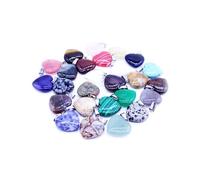 Hemobllo Natural Stone Heart Pendants Random Color 20pcs 16mm with Mixed Colors for Jewelry Making Crafts Suitable for Earrings and Embellishment on Clothing