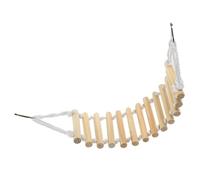 Hemobllo Natural Wood Reptile Ladder with Decorative Hanging Bridge for Lizards Parrots Hamsters Climbing and Cage Accessory for Pet