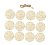 Hemobllo Natural Wood Soccer Ball Cutouts Unfinished DIY Wooden Embellishments for Sports Party Decorations Smooth Surface Craft Blanks for Painting Gift Tags Wedding Birthday Use