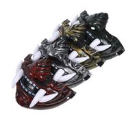 Hemobllo Not Easy to Deform Japanese Style Masks 4pcs for Cosplay and Stage Plays, Reusable Plastic and Resin Party Favors with Creative Horror Design for Halloween Costume Masks