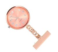 Hemobllo Nurse Pocket Watch for Clinic Staff with View Dial, Orange Alloy Key Shape Pendant Watch Clasp on Clothes, Suitable for Doctors and Nurses