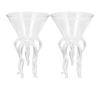Hemobllo Octopus Cocktail Glasses Set 2 Pcs with Glass, 220Ml Goblets for Mojito and Home Bar Party Drinking