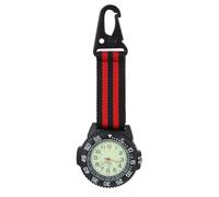 Hemobllo Outdoor Carabiner Pocket Watch with Nylon Strap, Red Multifunctional Hanging Watch for Mountaineering and Backpacking