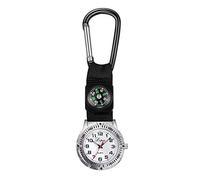 Hemobllo Outdoor Hiking Watch Clip Watch with Compass Glow Pointer for Night Shifts Carabiner for Belt Fashionable