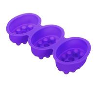 Hemobllo Oval Silicone Soap Massage Mold 3-Cavity Handmade Soap Mold for DIY Crafting Flexible Non-Stick Silicone and Massage Bars Oval Shape Suitable for Home Use