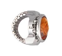 Hemobllo Oval Watch Shaped Finger Ring for Women and Men with Stretch Elastic Band, Alloy Material, Practical Use, and Unique Fashion Style Suitable for Gift-giving Occasions and Weddings