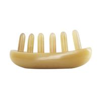Hemobllo Ox Horn Massage Comb with Six Teeth, Wide Tooth Anti-Static Hair Brush for Scalp Stimulation, Natural Ox Horn Hairbrush Suitable for Curly and Dry Hair Care in Travel and Daily Use