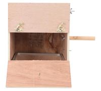 Hemobllo Parakeet Nesting Box Wooden Bird Breeding Drawer Nest Box 20x20x25cm with Left Hanging for Budgerigars Cockatiels Lovebirds Garden Cage Accessory