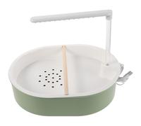 Hemobllo Parrot Automatic Shower Bath with Adjustable 5w Pump, Tub with Dual-row Sprinklers, Pine Wood Perch for Small and Medium Birds, Bird Bathtub Suitable for Budgies and Cockatiels