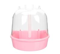 Hemobllo Parrot Bathing Basin Bird Bath Tub with Water Injector Pink Curved Surface Bird Shower Box for Cage Accessories