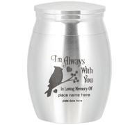 Hemobllo Parrot Cremation Tank Urn with Hard Structure and Light Weight Silver Stainless Steel Easy to Use Mini Pet Ashes Casket for Bird Memorial and Funeral