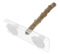 Hemobllo Parrot Play Stand, Natural Wood Grinding Perch with Suction Cup, Portable Bird Climbing Rod for Small Birds, Mounts outside Cage, Office Use