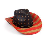 Hemobllo Patriotic American Flag Straw Hat Unisex Vintage Cowboy Hat for Independence Day Parties Lightweight Breathable Design for Outdoor Events for Dancers Bbqs Cosplay
