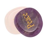 Hemobllo Peace and Love Engraved Inspirational Agate Chakra Stones Set, Healing Crystal Palm Worry Stones for Stress Relief and Mental Health, Mini Relaxation Rocks for Meditation