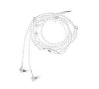 Hemobllo Pearl Chain Design In-ear Headset Mic Noise Cancelling Earbuds for Sports and Travel Hands Earphone Remote Control Comfortable Fit for Day