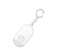 Hemobllo Personal Emergency Alarm Torch with LED Light and Girls, Mini Security Alarm Keychain, White Compact Safety Device for Outdoor and Night