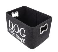 Hemobllo Pet Basket with Metal Handle, Felt Storage Box for Dog and Cat, Multi-function Pet Chest Container for Home Organization