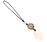 Hemobllo Phone Charm Pendant - Cell Phone Strap Cute Fox Lanyard Charm Key Chain Car Key Purse Pendant Hanging Pendants Decor White