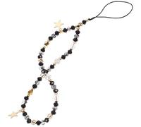 Hemobllo Phone Lanyard Strap Charm Black Crystal Alloy Compact Design Easy to Carry Stylish Outdoor Wrist Rope Phone Chain Strap for Keys and Purses