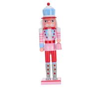 Hemobllo Pink Candy Themed Wooden Nutcracker Ornament Detailed Handcrafted German Nutcracker Figure Adorable Tabletop Christmas Decoration for Festive Home Enhancements