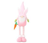 Hemobllo Pink Cloth Easter Bunny Doll Decoration with Long-legged Dwarf Shape and Bunny Ears, Lovely and Adorable Easter Party Ornament for Festivals and Photo Prop, Creates Festive