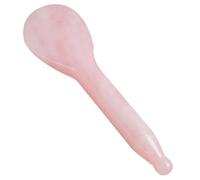 Hemobllo Pink Crystal Jade Facial Massage Tool with Long Handle, Easy to Hold Multi-Functional Scraping Board for Back and Shoulder Spa Care and Acupuncture Therapy