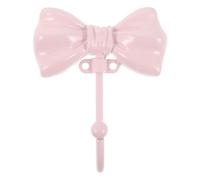 Hemobllo Pink French Style Bow Wall Hook, Single Bowknot Decorative Metal Coat Hanger, 4.1x3.4x1.6 Inch, Wall-Mounted Organizer for ’ Room, Bathroom, Kitchen, Office