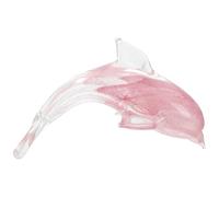 Hemobllo Pink Glass Dolphin Night Light Ornament for Home Decoration and Desktop Decor, Chic Artistic Small Figurine for Study Or Wine Cabinet Display