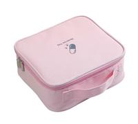 Hemobllo Pink Oxford Cloth Medicine Bag with Zipper for Travelling | Emergency Storage Pouch, Fully Opened Design, Convenient Organiser for Office Drawer Use, Long Life