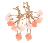 Hemobllo Pink Salt Animal Lick Block 10pcs (30-50g Each) Mineral Salt Lick for Horses, Cattle, Deer and Livestock with Hanging Rope for Outdoor Feeding and Wildlife