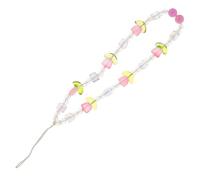 Hemobllo Pink Tulip Acrylic Phone Charm Beaded Phone Chain Lanyard with Decorative Design Easy to Install and Remove and Keychain Accessories Random Color