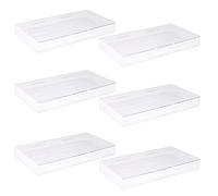 Hemobllo Plastic Storage Boxes with Lids and Organise Craft Decorations for Home and Office 6pcs One-piece Design Desktop Organisers to Hold 600 Photos Rectangular Sundry Containers