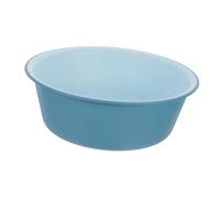 Hemobllo Plastic Wash Basin Lightweight Round Face Washing Bowl for Home, Hotel and Public Use with Blue and White Dual-Tone Design