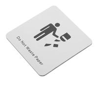 Hemobllo Please Save Paper Sign for Restroom Indoor Use, Aluminum Composite Panel with Stylish Silver Finish, Caution Sign Reminding Users to Save Paper, Suitable for Homes and Offices