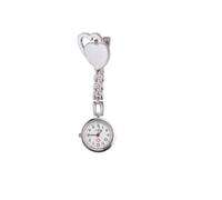 Hemobllo Pocket Watch Pendant Heart Shape Fob Clip On Watch Brooch Charms Hanging Decoration for DIY Craft Women Girl (White)