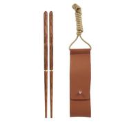 Hemobllo Portable Folding Detachable Wooden Chopsticks Set with Storage Bag, Reusable Travel Tableware for Outdoor Camping, Picnic, BBQ, Single Person Use, Wenge Wood Random Style
